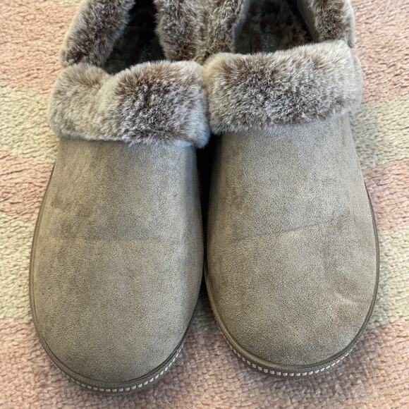 Skechers Cozycore Campfire Fresh Toast Slippers Dark Taupe Faux Fur Lined Hygge - Picture 2 of 8